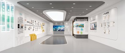 现代学校文化展厅3D模型下载